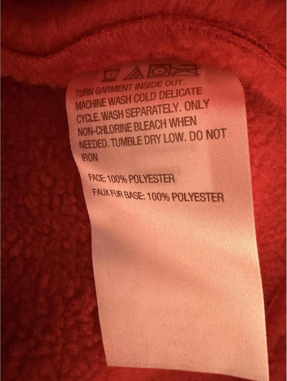 NWT G by Giuliana Faux Suede Shearling Zip Front Coat Red Size Small - Picture 5 of 6